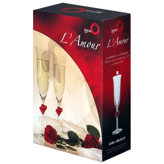 Набор из 2-х бокалов-флюте L`amour, 175 мл, D70 мм, H242 мм, Stolzle, фото , изображение 4